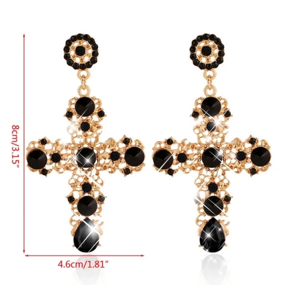 🎉NEW FASHION 🎉🎀Boho Cross Crystal Drop E - Picture 5 of 6